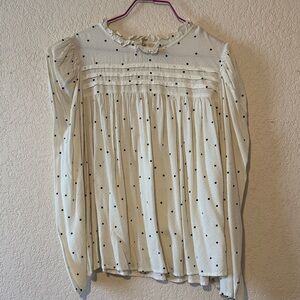 A New Day Cream Blouse with Black Dots